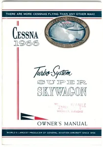 New Surplus 1966 Cessna TU206A Turbo Super Skywagon Owner's Manual p/n D371-13